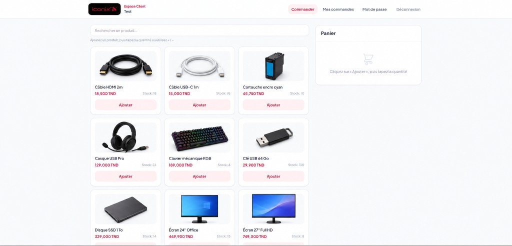 Catalogue Iconix Gros sur ordinateur